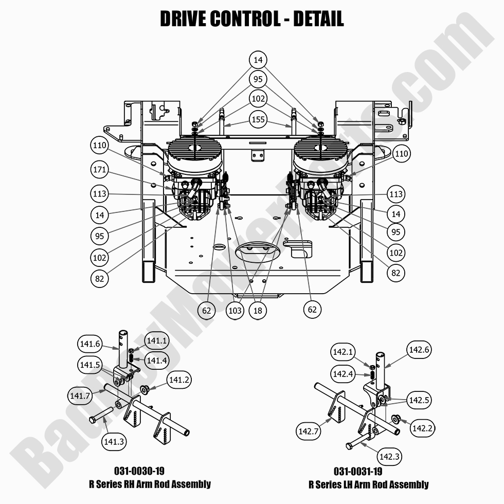 2670 - Bad Boy Mower Parts Lookup > 2021 > Rogue > Drive Control - Detail